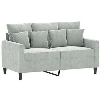 2-delige Loungeset met kussens fluweel lichtgrijs 3