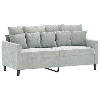 2-delige Loungeset met kussens fluweel lichtgrijs 4