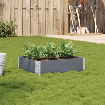Plantenbak 80x60 cm massief grenenhout grijs 1