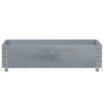 Plantenbak 80x60 cm massief grenenhout grijs 3