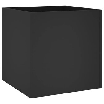 Plantenbak 40x40x40 cm bewerkt hout zwart 2