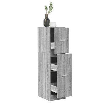 Apothekerskast 30x41x118 cm bewerkt hout grijs sonoma eiken 1