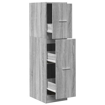 Apothekerskast 30x41x118 cm bewerkt hout grijs sonoma eiken 2