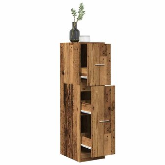 Apothekerskast 30x41x118 cm bewerkt hout oud houtkleurig 1