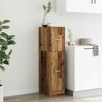 Apothekerskast 30x41x118 cm bewerkt hout oud houtkleurig 4