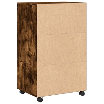 Rolkast 55x40x91 cm bewerkt hout gerookt eikenkleurig 6