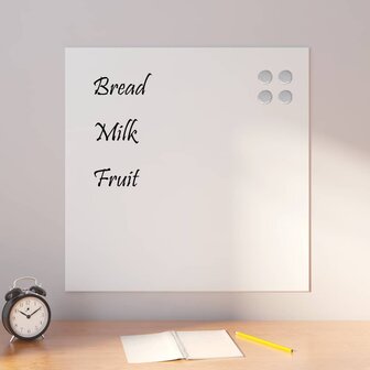 Wandmagneetbord 60x60 cm gehard glas wit 1