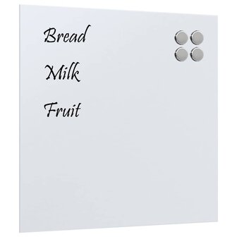 Wandmagneetbord 60x60 cm gehard glas wit 2