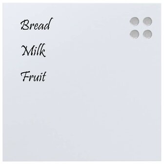 Wandmagneetbord 60x60 cm gehard glas wit 3
