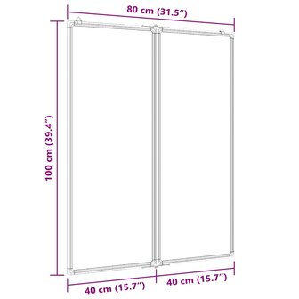 Whiteboard magnetisch inklapbaar 80x100x1,7 cm aluminium 7