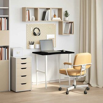Bureaublad rechthoekig 80x60x2,5 cm eikenhout donkerbruin 3