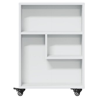 Opbergtrolley smal 48x13x68 cm bewerkt hout wit 4