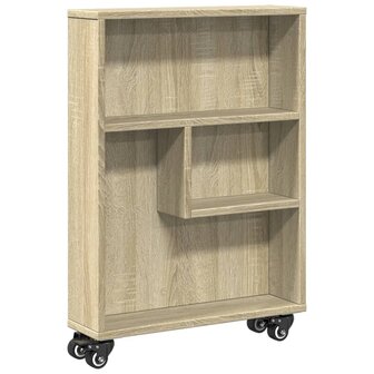 Opbergtrolley smal 48x13x68 cm bewerkt hout sonoma eikenkleurig 2