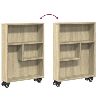 Opbergtrolley smal 48x13x68 cm bewerkt hout sonoma eikenkleurig 7