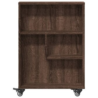 Opbergtrolley smal 48x13x68 cm bewerkt hout bruin eikenkleurig 4