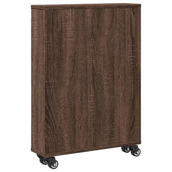 Opbergtrolley smal 48x13x68 cm bewerkt hout bruin eikenkleurig 6