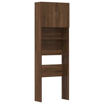Wasmachinekast 64x24x190 cm bewerkt hout bruin eikenkleurig 2