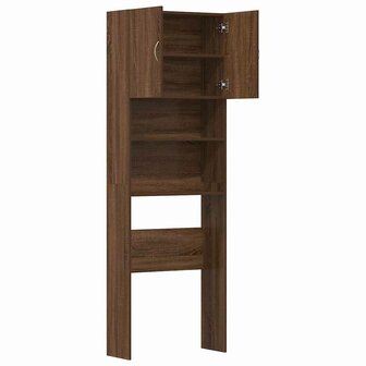 Wasmachinekast 64x24x190 cm bewerkt hout bruin eikenkleurig 6