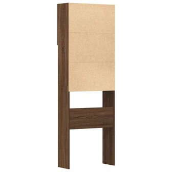 Wasmachinekast 64x24x190 cm bewerkt hout bruin eikenkleurig 8