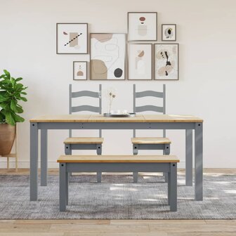 Eetkamerbank Panama 105x30x45 cm massief grenenhout grijs 3