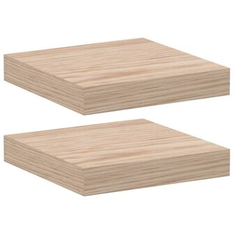 Wandschapppen 2 st 23x23,5x4 cm bewerkt hout 2