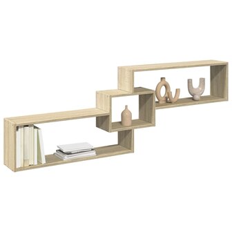 Wandkast 158x18x53 cm bewerkt hout sonoma eikenkleurig 1