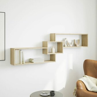 Wandkast 158x18x53 cm bewerkt hout sonoma eikenkleurig 3
