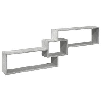 Wandkast 158x18x53 cm bewerkt hout betongrijs 2