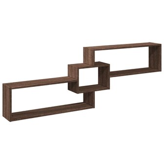Wandkast 158x18x53 cm bewerkt hout bruin eikenkleur 2