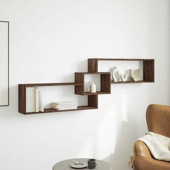 Wandkast 158x18x53 cm bewerkt hout bruin eikenkleur 3