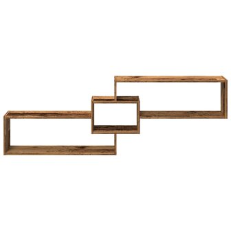 Wandkast 158x18x53 cm bewerkt hout oud houtkleurig 4