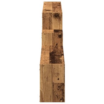 Wandkast 158x18x53 cm bewerkt hout oud houtkleurig 5