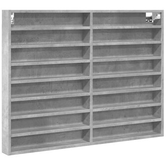 Vitrinekast 100x8,5x75 cm bewerkt hout betongrijs 2