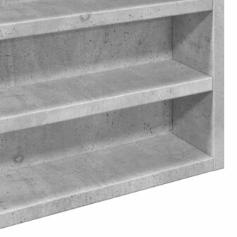 Vitrinekast 100x8,5x75 cm bewerkt hout betongrijs 7