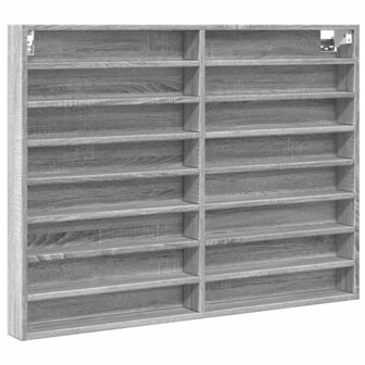 Vitrinekast 100x8,5x75 cm bewerkt hout grijs sonoma eikenkleur 2