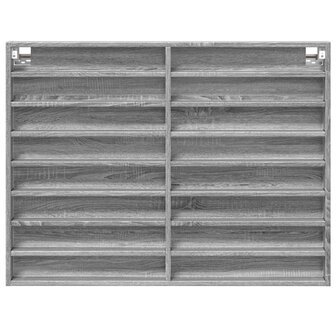 Vitrinekast 100x8,5x75 cm bewerkt hout grijs sonoma eikenkleur 4