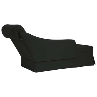 Chaise longue met bolster en rechterarmleuning fluweel zwart 6