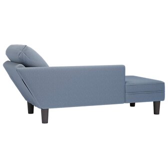 Chaise longue met kussen corduroy stof blauw 6