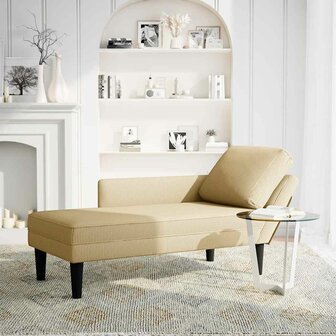 Chaise longue met kussen corduroy stof lichtgroen grijs 2