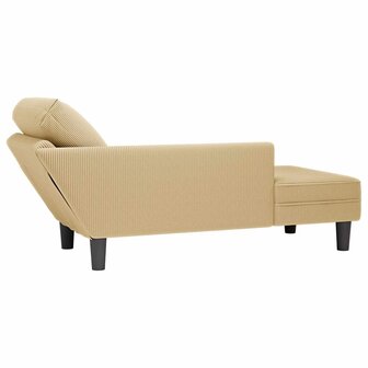 Chaise longue met kussen corduroy stof lichtgroen grijs 6