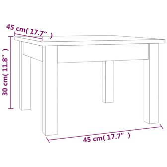 Salontafel 45x45x30 cm massief grenenhout 7