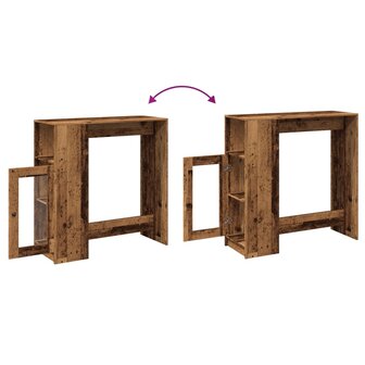 Bartafel met rekken 101x40x103,5 cm bewerkt hout oud houtkleur 8