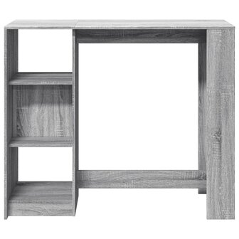 Bartafel met schap 124x46x103,5 cm bewerkt hout grijs sonoma 4