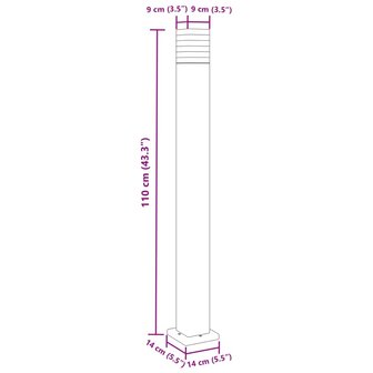Buitenvloerlamp 110 cm aluminium zwart 7