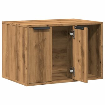 Kattenbakkast 60x40x40 cm bewerkt hout artisanaal eikenkleurig 4