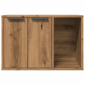 Kattenbakkast 60x40x40 cm bewerkt hout artisanaal eikenkleurig 5