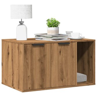 Kattenbakkast 80x50x45 cm bewerkt hout artisanaal eikenkleurig 1