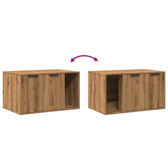 Kattenbakkast 80x50x45 cm bewerkt hout artisanaal eikenkleurig 8