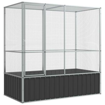 Voli&egrave;re 210,5x107x212 m staal zilverkleurig 2