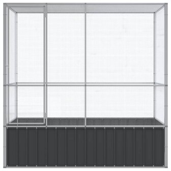 Voli&egrave;re 210,5x107x212 m staal zilverkleurig 4